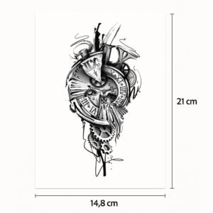 Tatouage demi-sleeve temps brisé