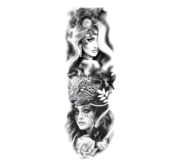 Tatouage sleeve pleine lune